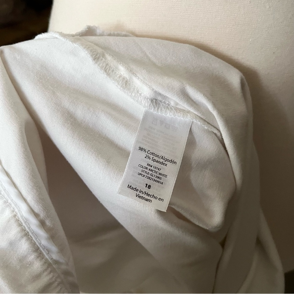 George Skirt Women's Size 18 White Pencil Straight Stretch Zip Minimalist Casual - Picture 5 of 6